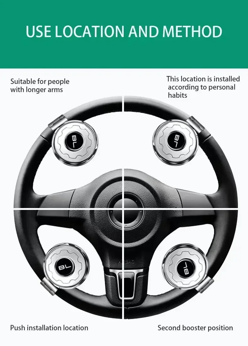 Universeller Auto-Lenkrad-Booster-Spinner-Knopf, 360-Grad-Drehung, Kugelgriff für Autos, Semi-LKW, Gabelstapler, Autoteile – Detail 9