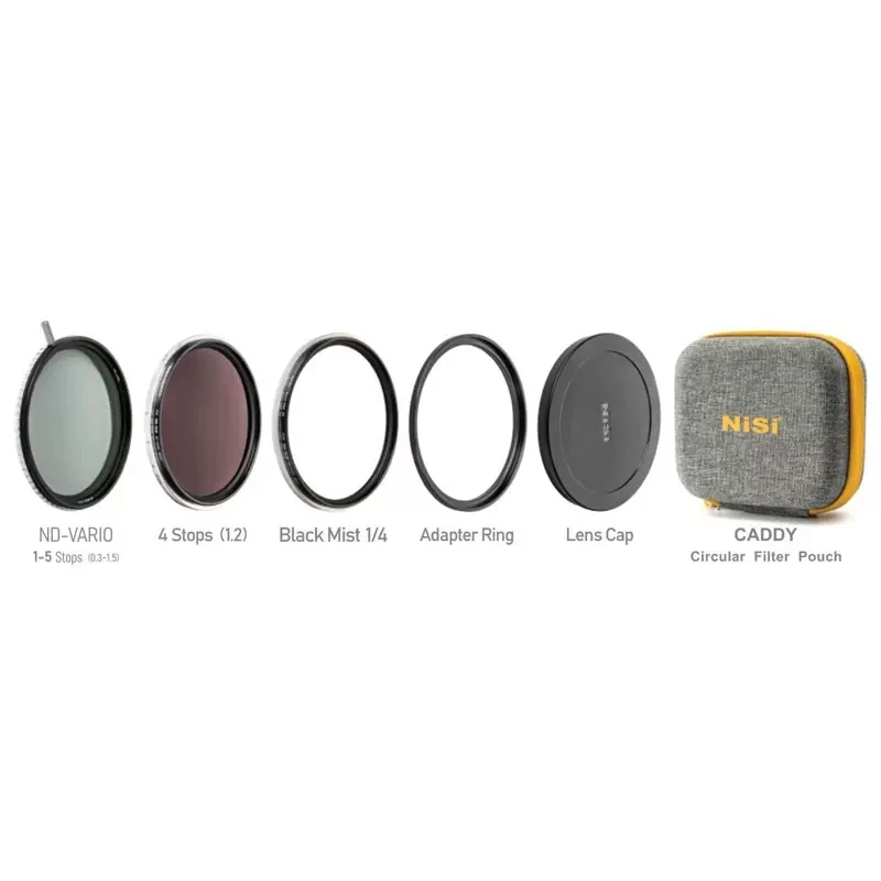 Nisi ND 1-5 Stops Black Mist 1/4 Swift Lens Filter Kits UV Filter Variable Adjustable Neutral Density 67mm 72mm 77mm 82mm 95mm