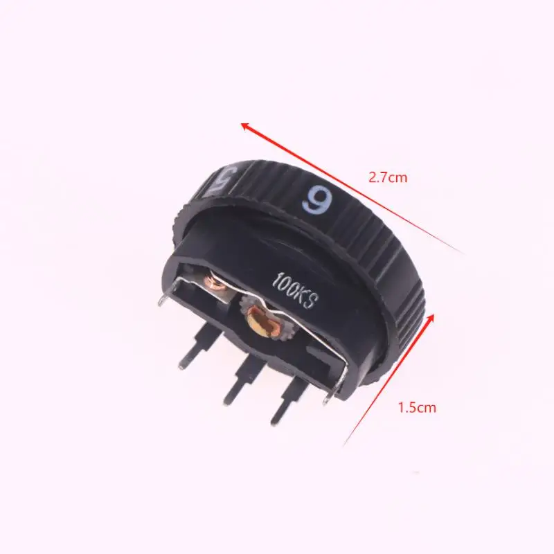1Pc WH 28-T Back B100K 5 Pin Pulley Potentiometer Rotates 10 Lower Belt Switch...