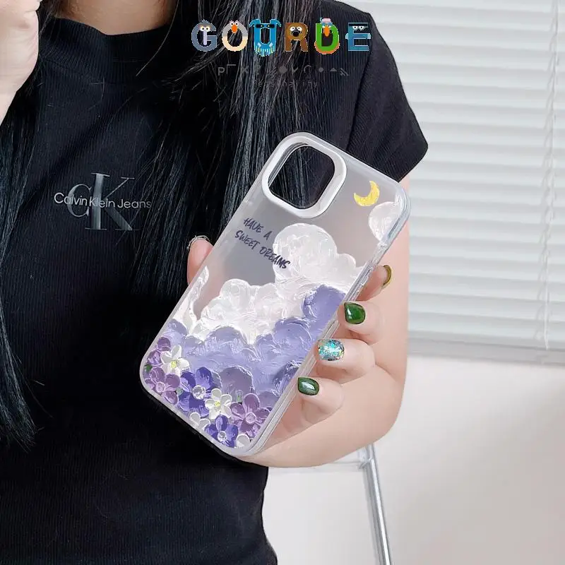 

Gourde Oil Painting of Flowers Patterns Phone Case for Iphone 16 15 14 12 13 11 Pro Max Ip 7 8 Plus Iphon X Xs Xr Xs Max