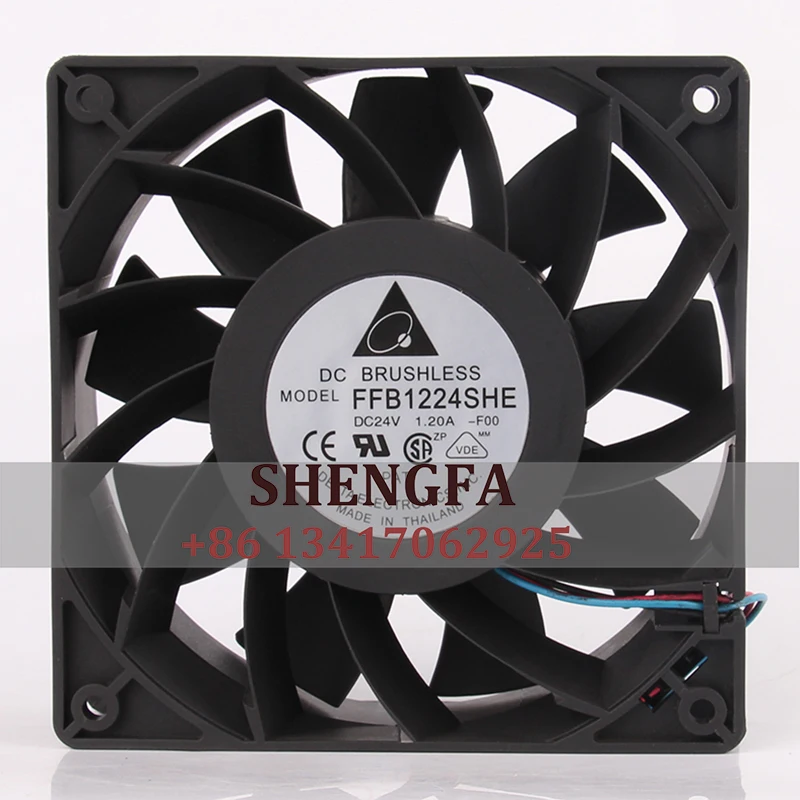 Delta FFB1224SHE Case Fan DC24V 1.20A 120X120X38MM 12CM 12038 High Air Volume Inverter Double Ball Bearing Cooling Fan