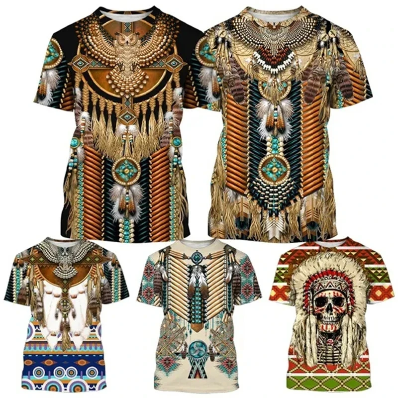 

Summer New Graphic 3d Printed T Shirts Men's And Women's Indian Vintage Tops O Neck Cosplay Casual Hombre Ropa Clothes Tees