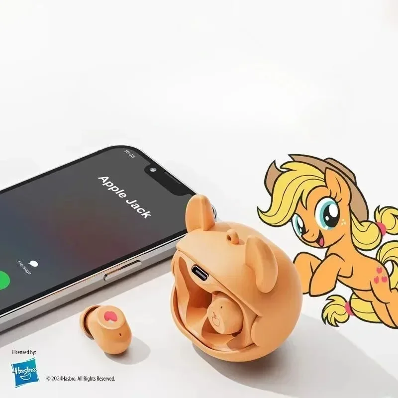 Новинка 2024, Беспроводная Bluetooth-гарнитура Hasbro с забавным лицом из аниме «Мой Маленький Пони», Спортивная шумоподавляющая Подвеска для девушки