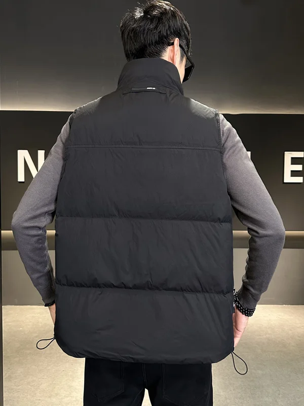 

Японский рабочий жилет для мужчин: утепленный, теплый, с воротником-стойкой, повседневная верхняя одежда с подплечниками для зимы