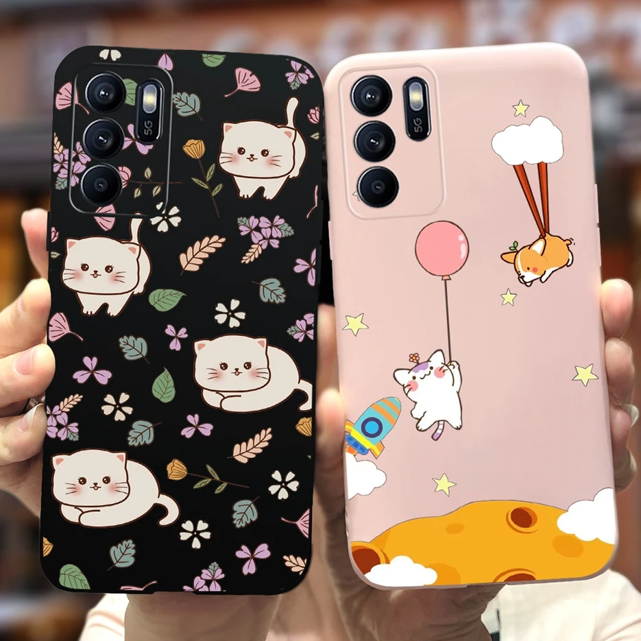 For Oppo Reno 6Z 5G Case CPH2237 Lovely Candy Painted Cover Soft Silicone Phone Case For Oppo Reno6 Z Reno6Z Fundas 6.4'' Bumper