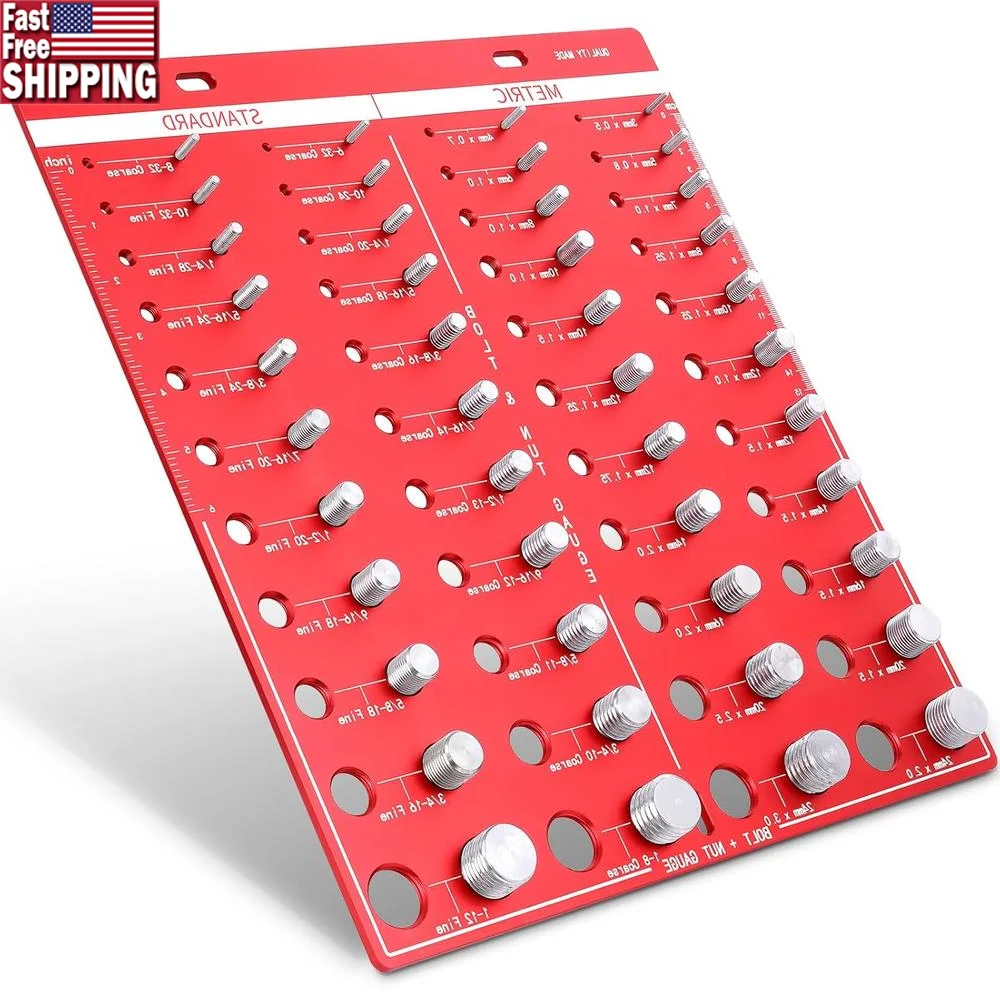 

44, измеритель гаек и болтов, стандартный метрический инструмент, алюминиевая сталь с ЧПУ 6061, легко идентифицируйте размеры, механическая мастерская своими руками