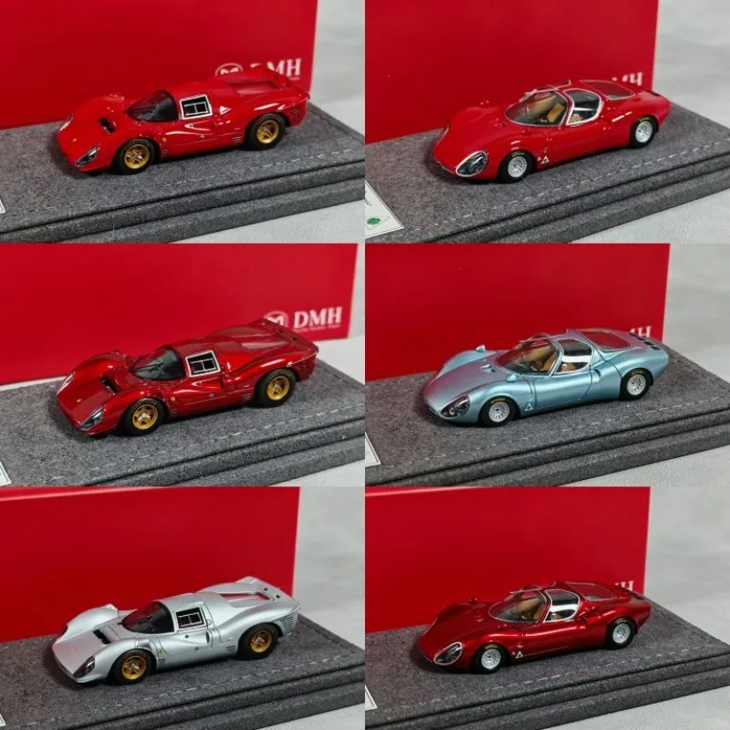 Novo produto em estoque DMH X HG64 1:64 Leaping Horse 330P4 Alfa Romeo Tipo33 modelo de carro de simulação de resina, decoração para adultos, brinquedo para meninos