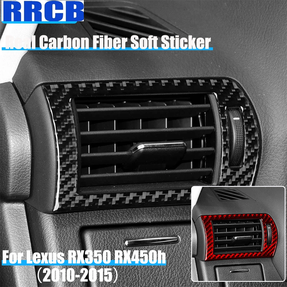 

For Lexus RX350 RX450h 2010 2011 2012 2013 2014 2015 Real Carbon Fiber Car Accessories Dashboard Side Vent Cover Soft Sticker