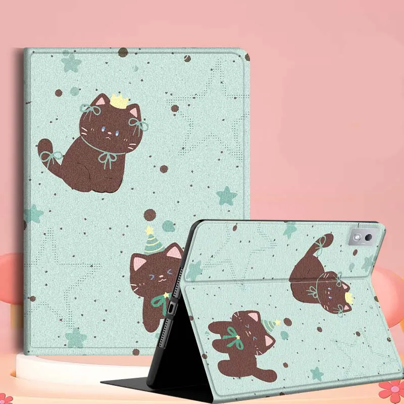 

Cute Brown Cat Pattern Case For Lenovo Pad Tab Legion Xiaoxin Y900 Y700 K10 M10 P11 3rd Pro GT Plus Gen Cover Tablet
