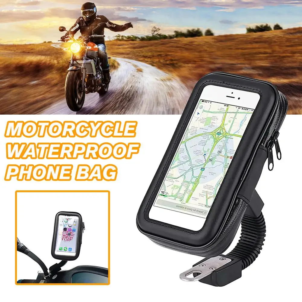 

Motorcycle Telephone Holder Support M Bicycle Rear View Mirror Stand Mount Waterproof Scooter Motorbike Phone Bag for Samsu W3M2