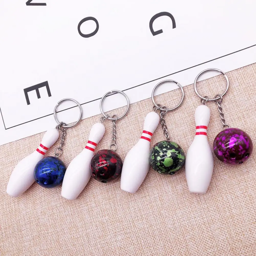 Bowling metal Keychain Car Key Chain Mini Ball Shape Smooth Surface Key Ring Sports Keyring Pendant Man Women Gift