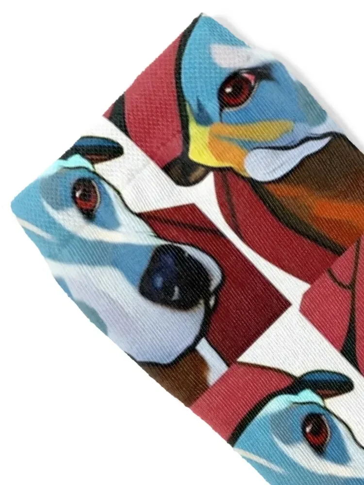 Fashionable Trendy Whippet Portrait Socks sports stockings sports and leisure aesthetic Ladies Socks Men's