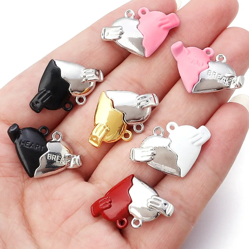 5pcs Magnetic Clasp Love Heart Buckle Connector Beads Charms Pendant DIY Couple Magnetic Buckle for Jewelry Bracelet Necklace