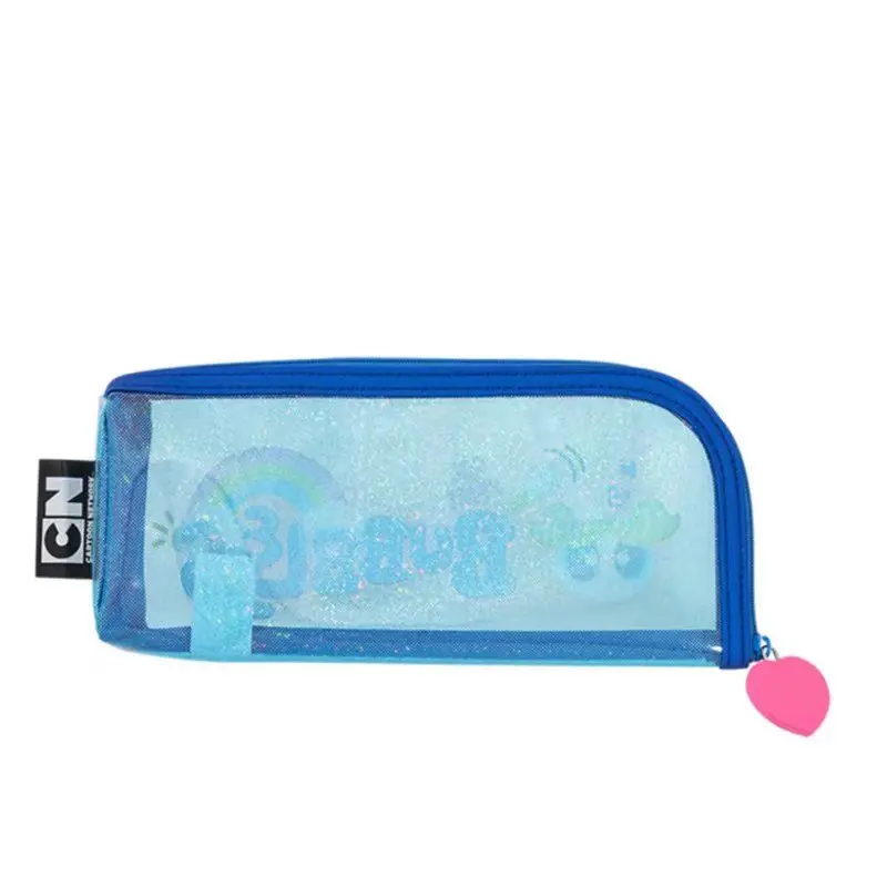 Japanese Cartoon Animation Peripheral Powerpuff Girls Transparent Pencil Case Girly Heart Large Capacity Portable Storage Bag