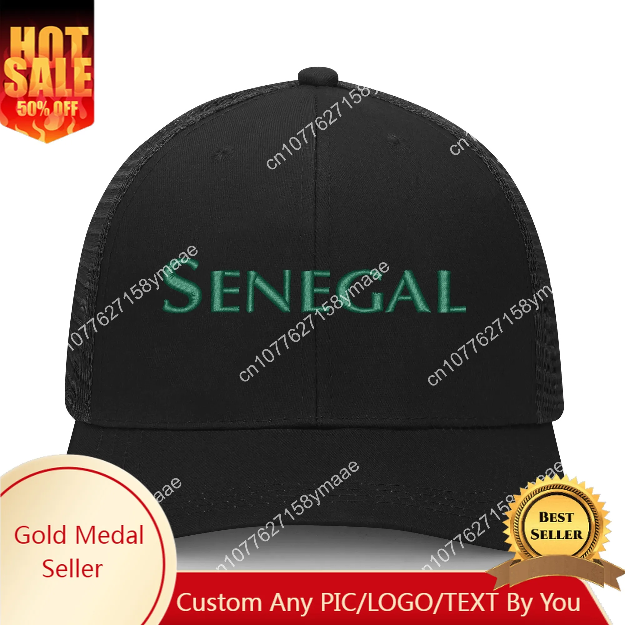 

Senegal Flag Embroidery Hat Mens Womens Sports Baseball Hat Breathable Mesh Summer Sun Visor Headwear Custom Made DIY Caps Logo