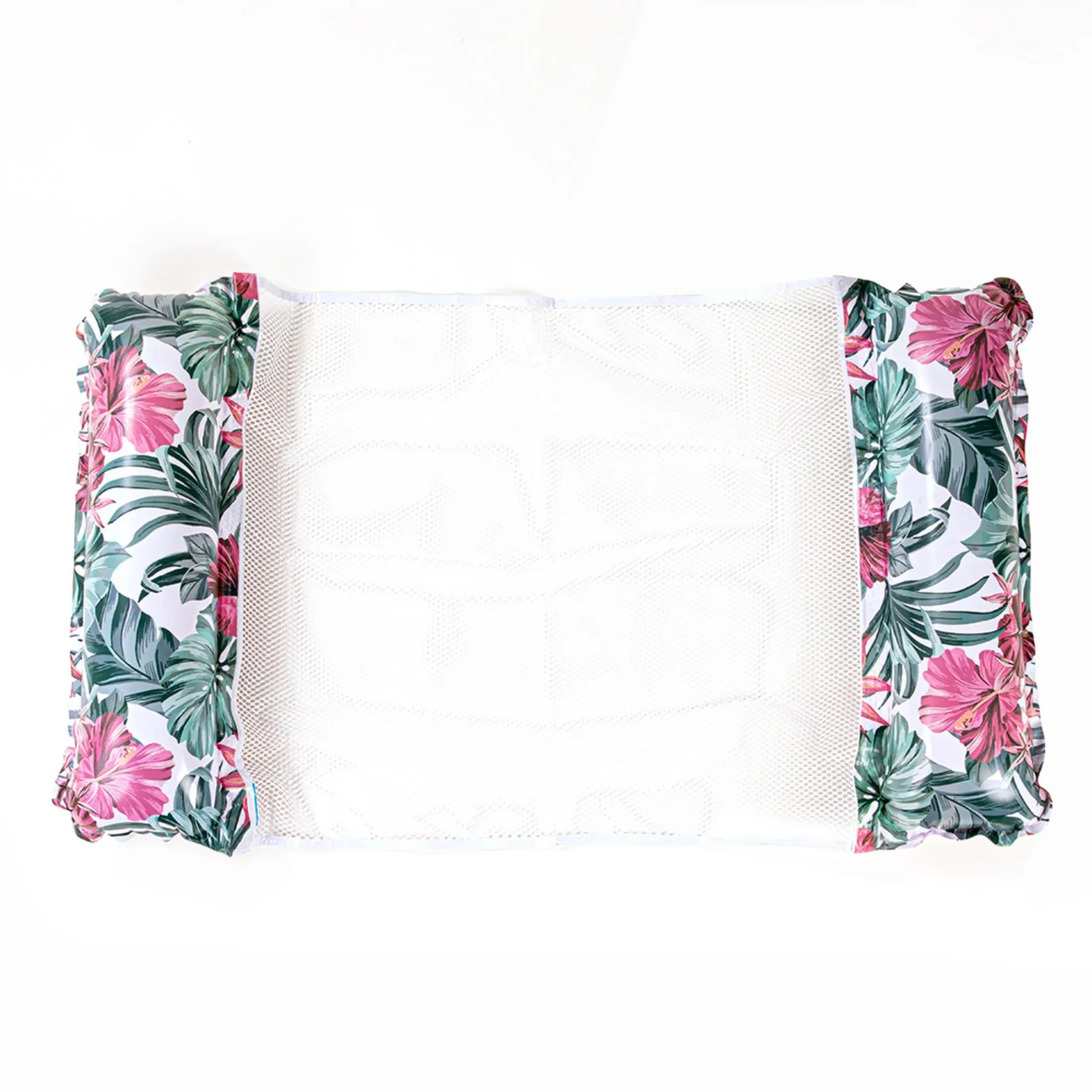 2-Röhren Grünes Blatt Aufblasbare Schwimminsel, Dicke Tropische Liege, Einzelpersonen-Pool-Hängematte zur Wasserentspannung