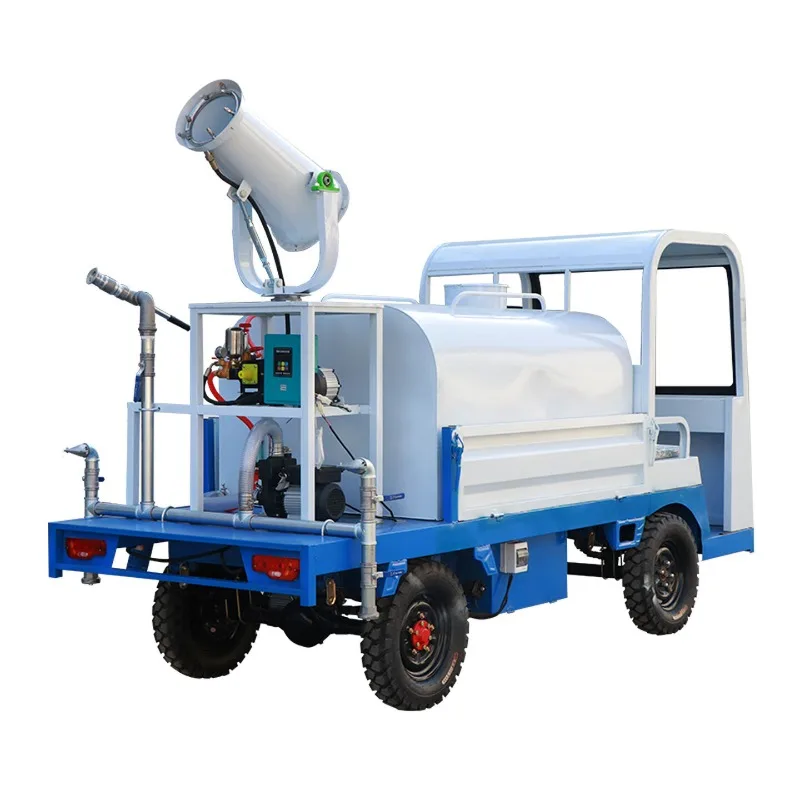 Electric four-wheel sprinkler construction site dust removal fog cannon truck, environmentally friendly dust reduction sprinkler