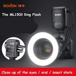 Godox ML-150II ML150II Macro LED Ring Flash GN12 5800K±200K for Sony Canon Nikon Fuji Olympus Panasonic DSLR Cameras  Speedlite