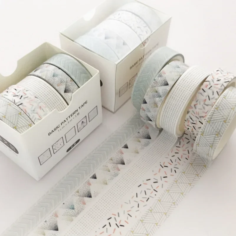 5 unids/pack Simple colorido estilo básico conjunto de cintas Washi DIY Scrapbooking etiqueta adhesiva cinta adhesiva escuela suministros de oficina