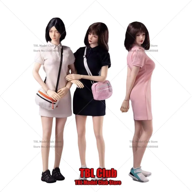 

In Stock CCN6025 1/6 Scale Female Soldier Polo Collar Solid Color Short Sleeve Dress For 12inch TBL Action Figure Doll