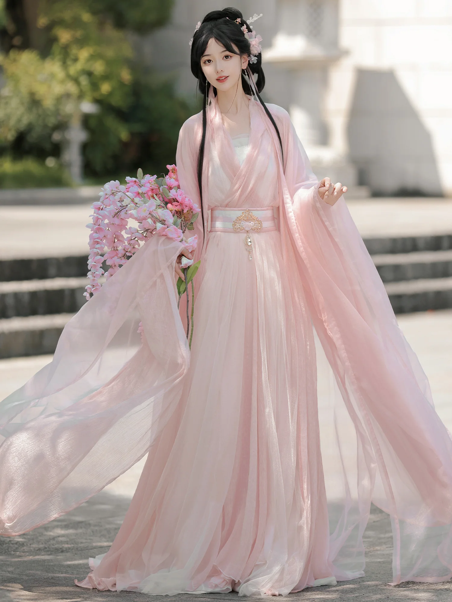 

Xianchuxi Original Hanfu Wann Ji Double Layer Large Sve irt Warring States Period Sle for Daily Wear in Spring And S...