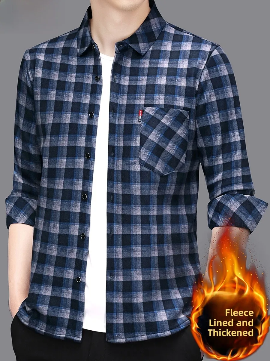 

Теплая мужская куртка из чистого хлопка с подкладкой для мужчин среднего возраста, осенне-зимняя, повседневная, деловая, цельная.