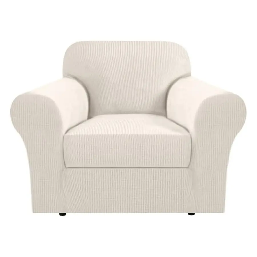 

Stretch Armchair Slipcover 2 Piece T Cushion Chair Covers for Living Room Furniture Cover Suit for Box Cushion, Spandex Jacquar