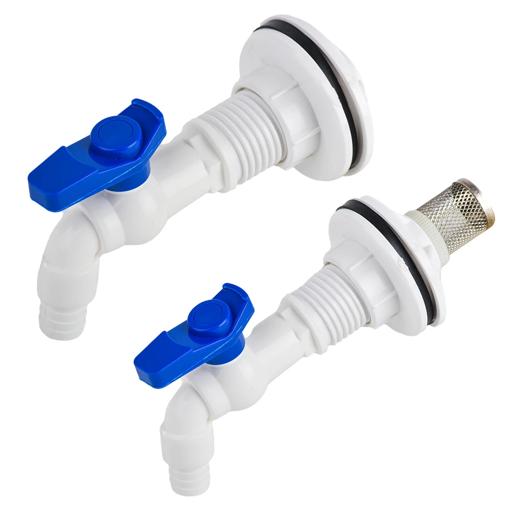 PVC Bulkhead Fitting Water Tank Replacement Spigot Drainage Faucet Connector for Rain Barrels Aquariums Ponds