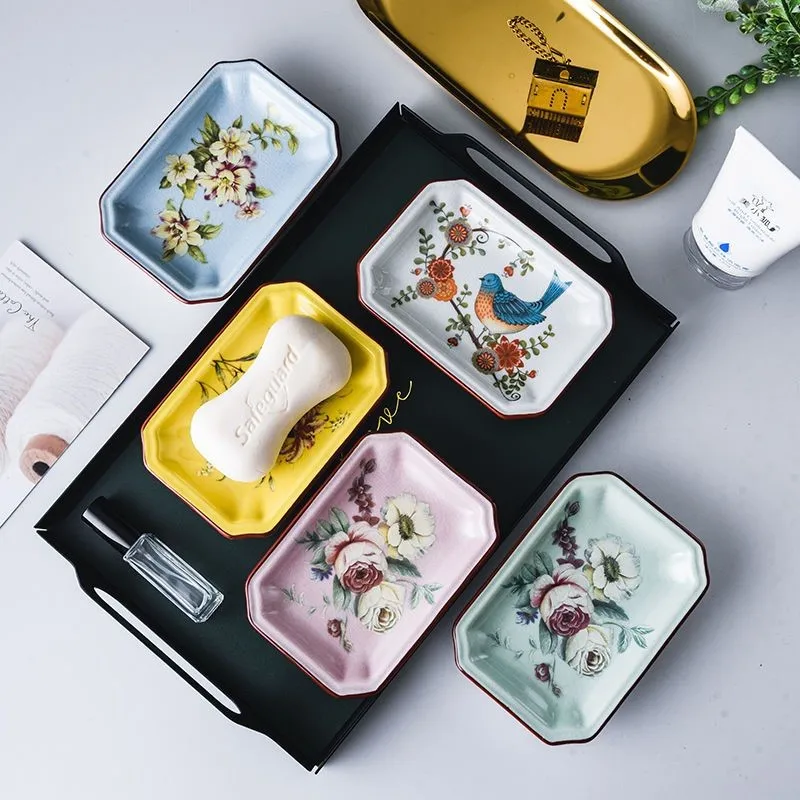 

American Style Ceramic Soap Box Drain Toilet Hotel Restaurant Soap Storage Box Porcelain Soap Holder Soap Dish Soap Tray ZG805