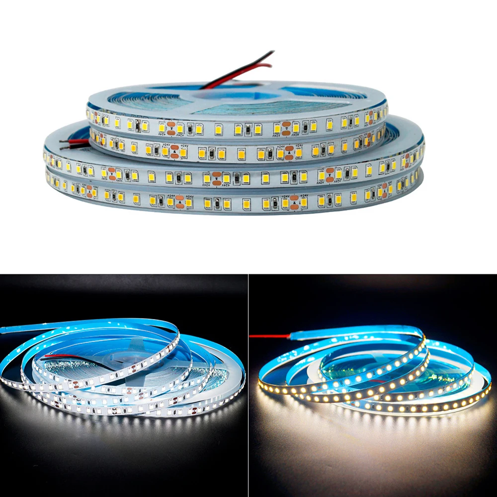 DC 12V 24V LED Strip 2835 5M 10M 120LEDs/m Cold Warm White Waterproof Led Strip Light Flexible And Cuttable Soft Home Lamp Bar