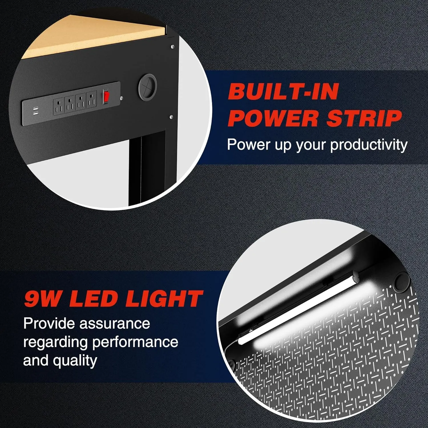 45" Heavy-Duty Workbench with Storage 800 LBS Work Bench For Garage