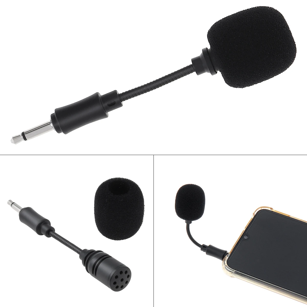 

Small Size Mini 3.5mm Mic Flexible Microphone Mono Microphone Boom for Loudspeakers convenient and Fast