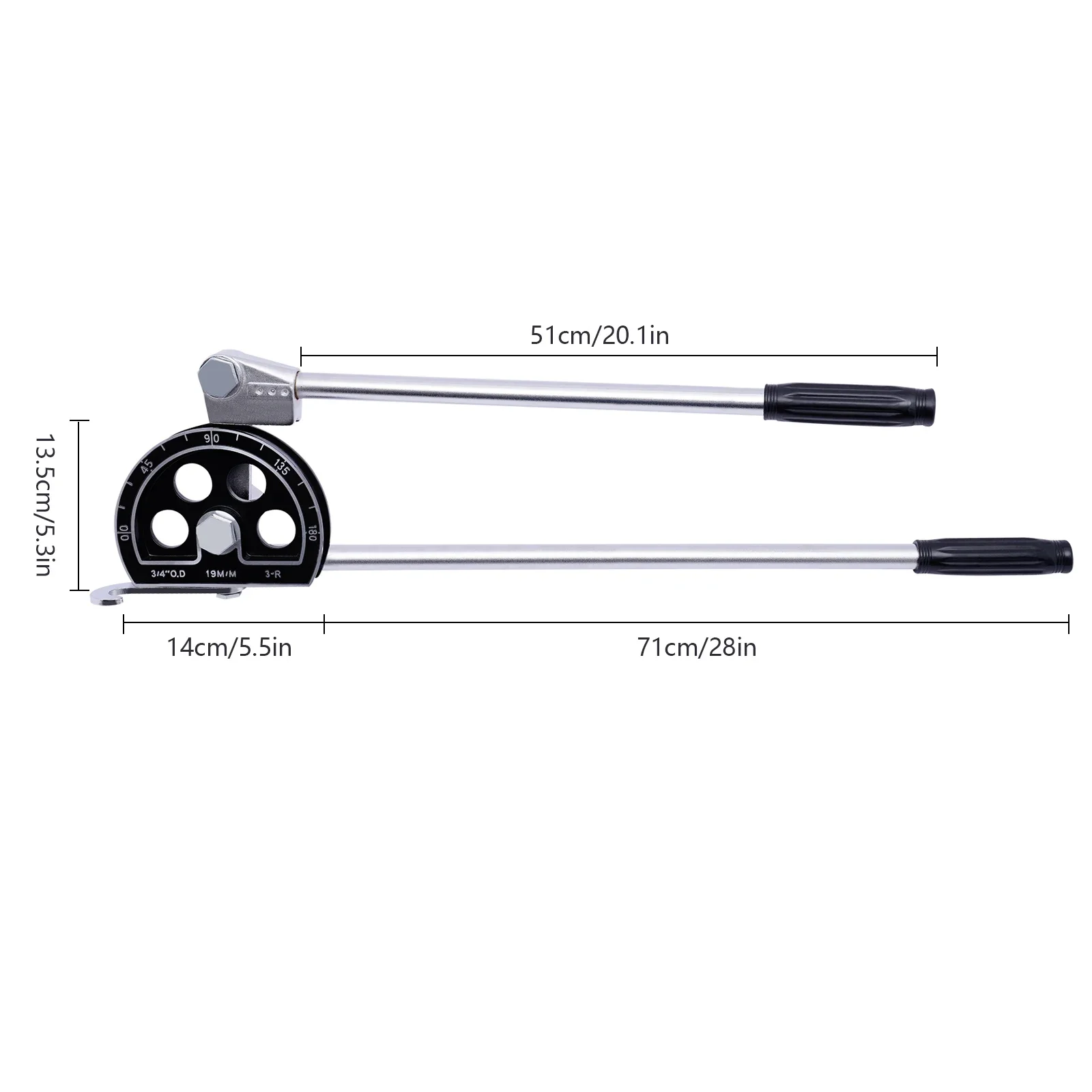 3/4 بوصة دليل أنبوب ثني الأنابيب 19 مم 0 ~ 180 °   للتبريد أدوات السباكة النحاسية والألومنيوم أداة ثني الأنابيب ذات الرافعة الطويلة #6