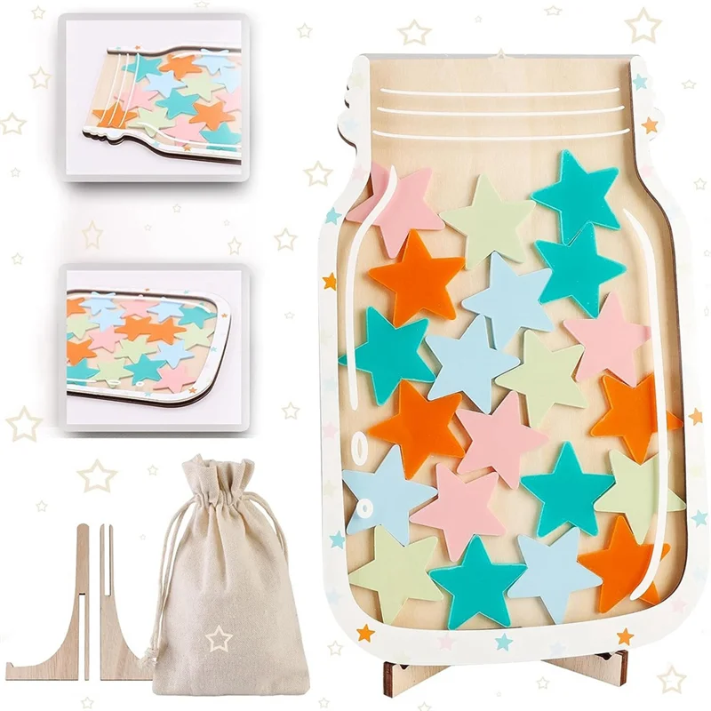 AF91-Stars Reward Jar For Toddlers, Star Jar Reward System, Kids Reward Board, Classroom Management Tools