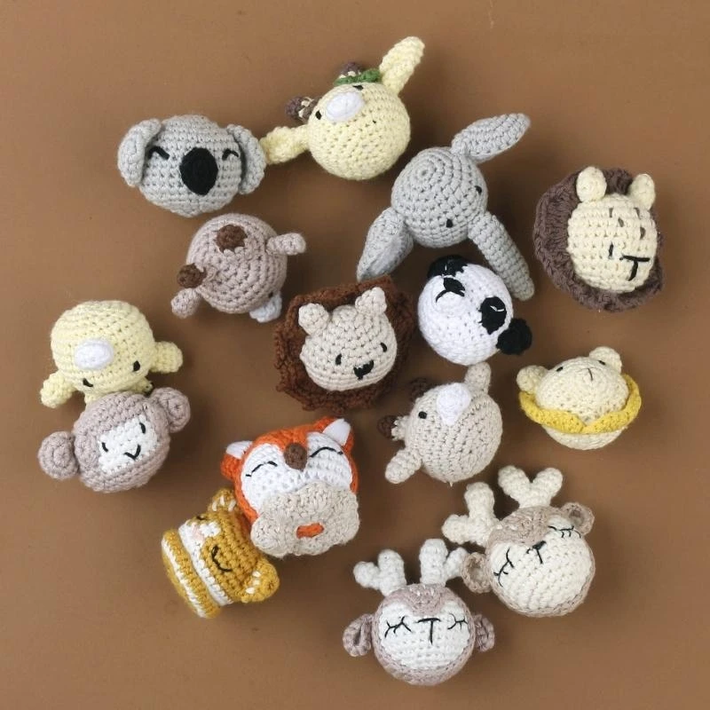 

J15U Lovely Chewable Beads Animal Crochet Beads Knitting Beads Lightweight Suiatble for Pacifier Clip DIY Projects Bracelets