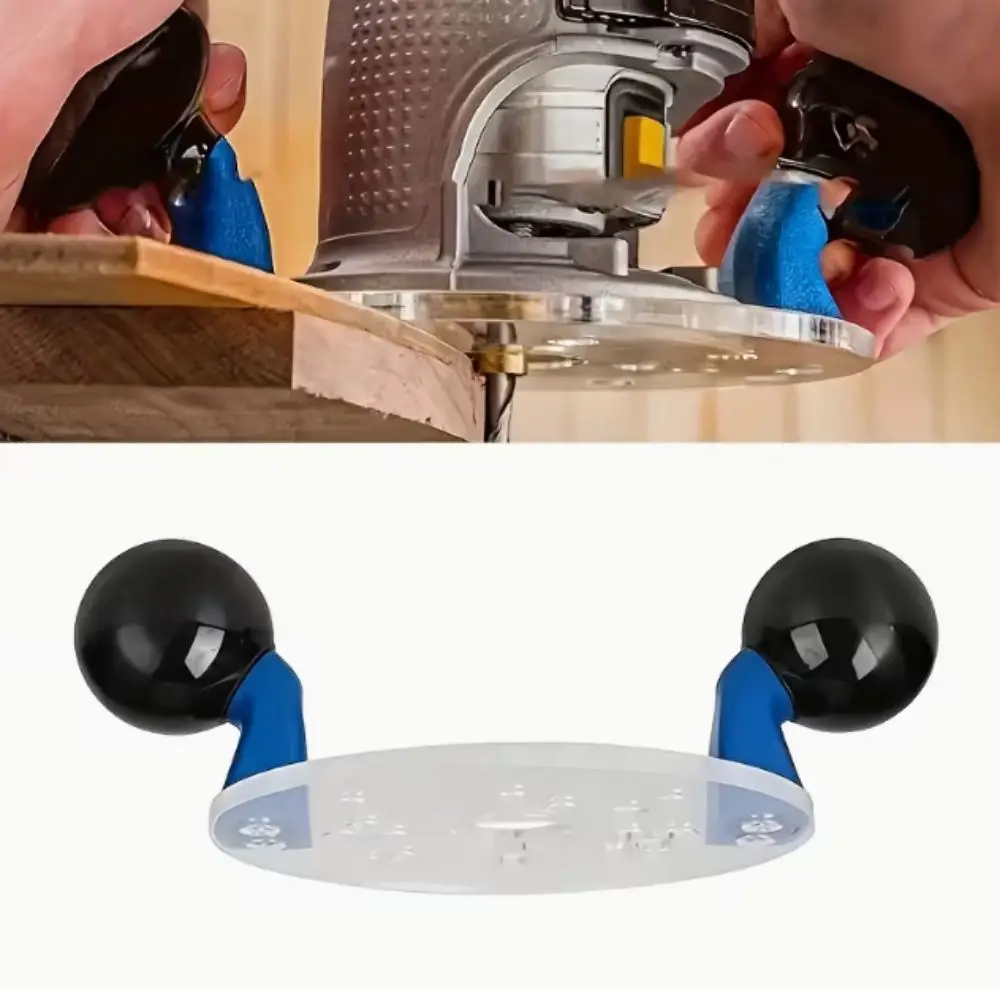 

Double Handles Woodworking carving positioning disc Transparent Base Fixed-base Guide Inverted board carving machine