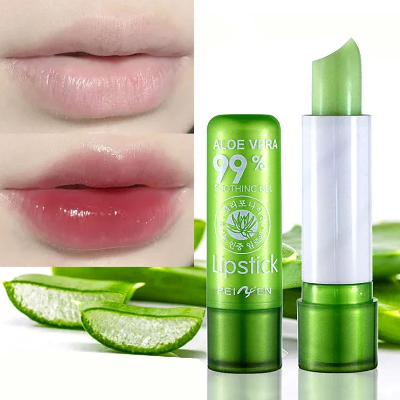 Moisture Lip Balm Long-Lasting Natural Aloe Vera Lipstick Color Mood Changing Long Lasting Moisturizing Lipstick Anti Aging HOT