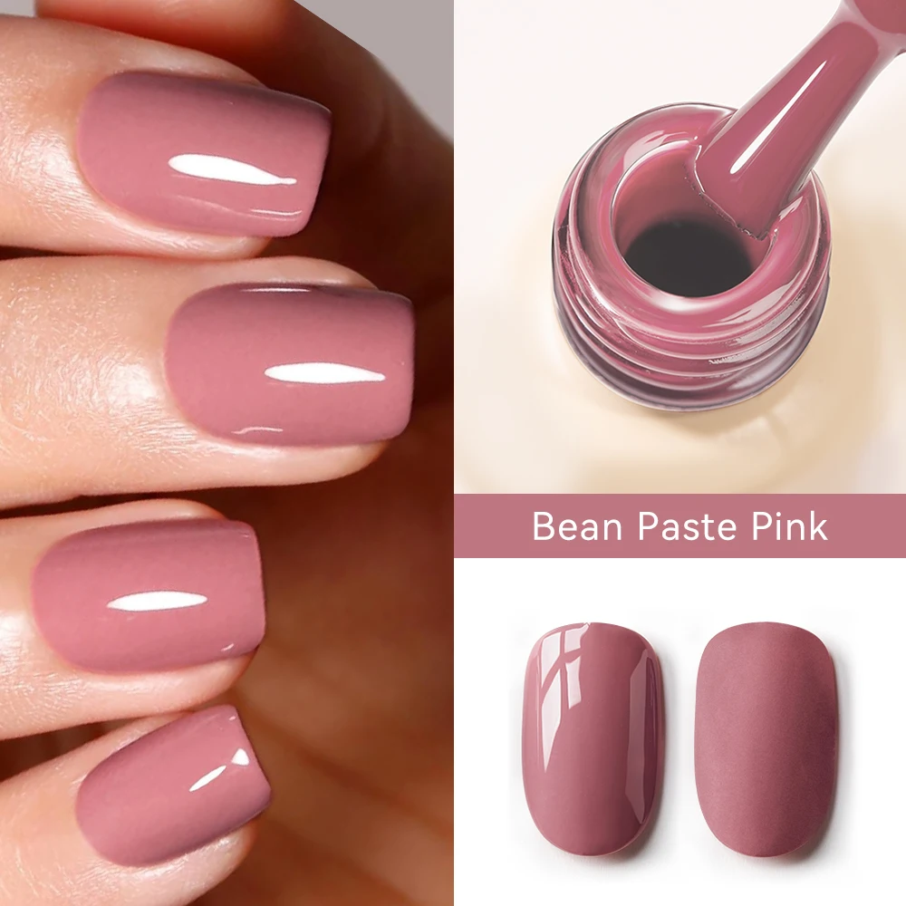 MAYCHAO Bean Paste Pink Gel Nail Polish 12ml Glossy Semi Permanent Soak Off UV LED Frosted Gel Nails Painting Varnish