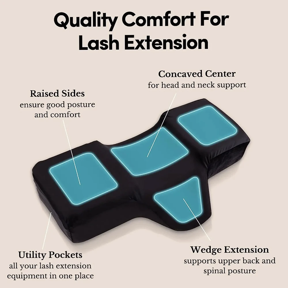 Lash Pillow Neck Support Eyelash Soft Pillow Grafting Eyelashes Memory Foam Eyelash Extension Pillow With Pocket Makeup Salon