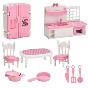 Kawaii Pink Miniature Dolhinhase für Kinder, Möbelzubehör, Spielzeug, Küche, Kochen für Mädchen, Geschenke, 10 Artikel pro Los, schön, heißer Verkauf 6 Hauptverkaufsspielzeug Pink - №6