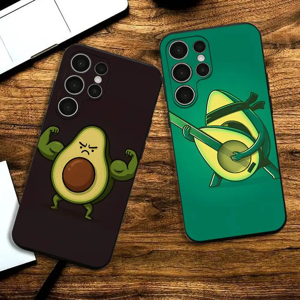 Cute Avocado Cartoon Phone Silicone Case For Samsung S24 22 20 23 21 20 Ultra Plus Lite 5G Print Cover