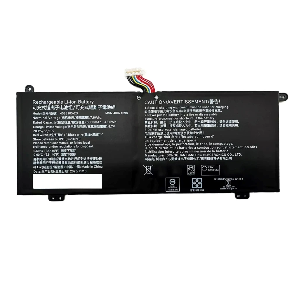 4588105-2S 4007169 7.6V 6000mAh 45.6Wh laptop battery for Dynabook Satellite PRO C50-H-108 C50-H-103 series