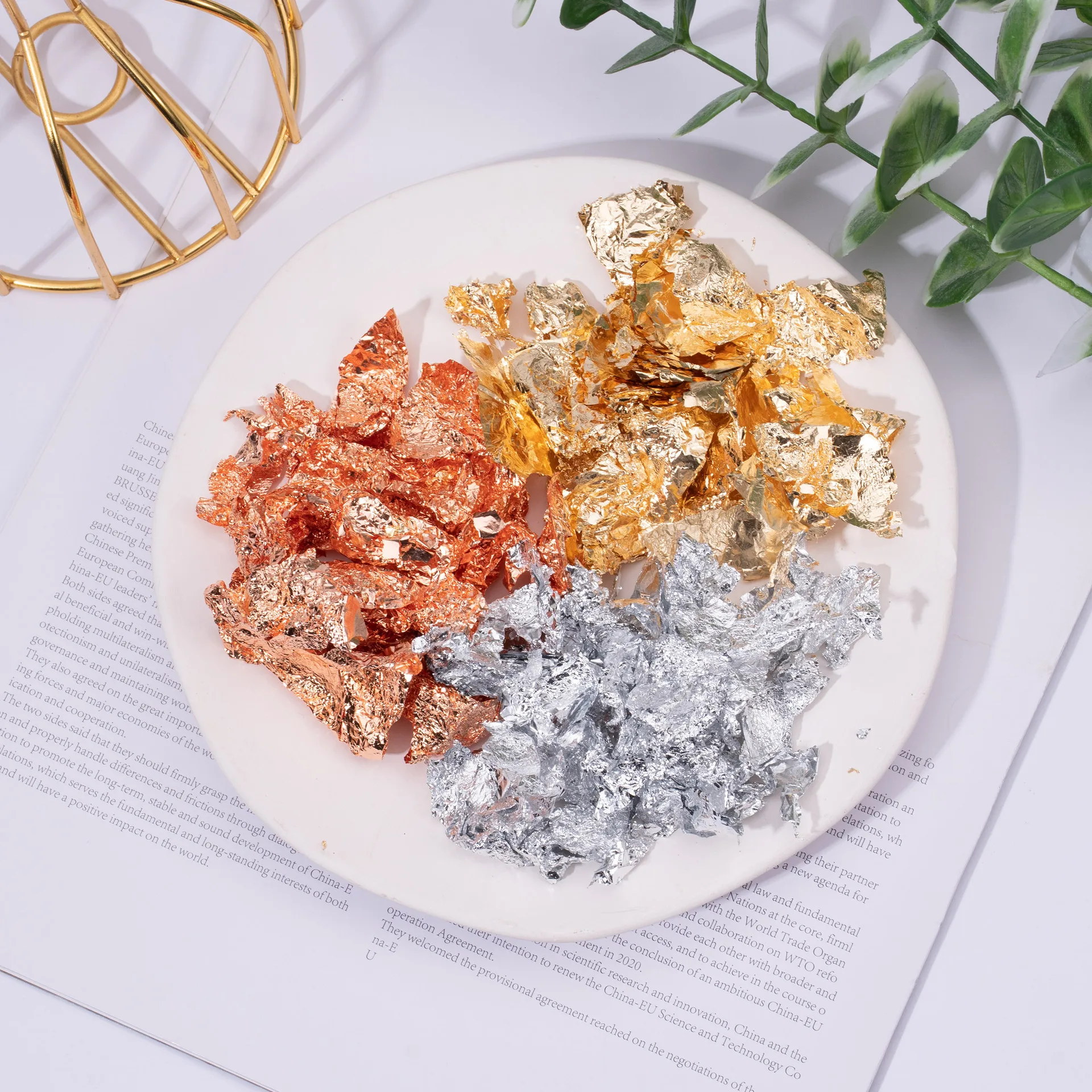 5g/10g Gold Silver Bronze Foil Paper Irregular Aluminum Sticker Flakes Glitter Handmade Epoxy Resin Decor Candle Making Supplies