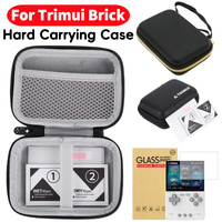For Trimui Brick Hard EVA Carrying Case Handheld Game Console Travel Storage Bag Anti-scratch Tempered Glass Screen Protector