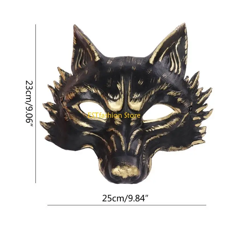 Y5GC Scary Animal Halb Gesichtsmaske Cosplays Mask 3d Wolf Headmaske für Frauen Mann Geschenke