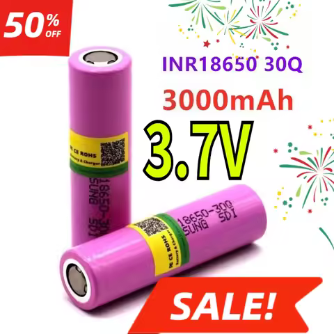 18650 Battery 3.7V 3000mAh 30Q 18650 Rechargeable Battery High-current for Flashlight Batteries for 18650 Battery