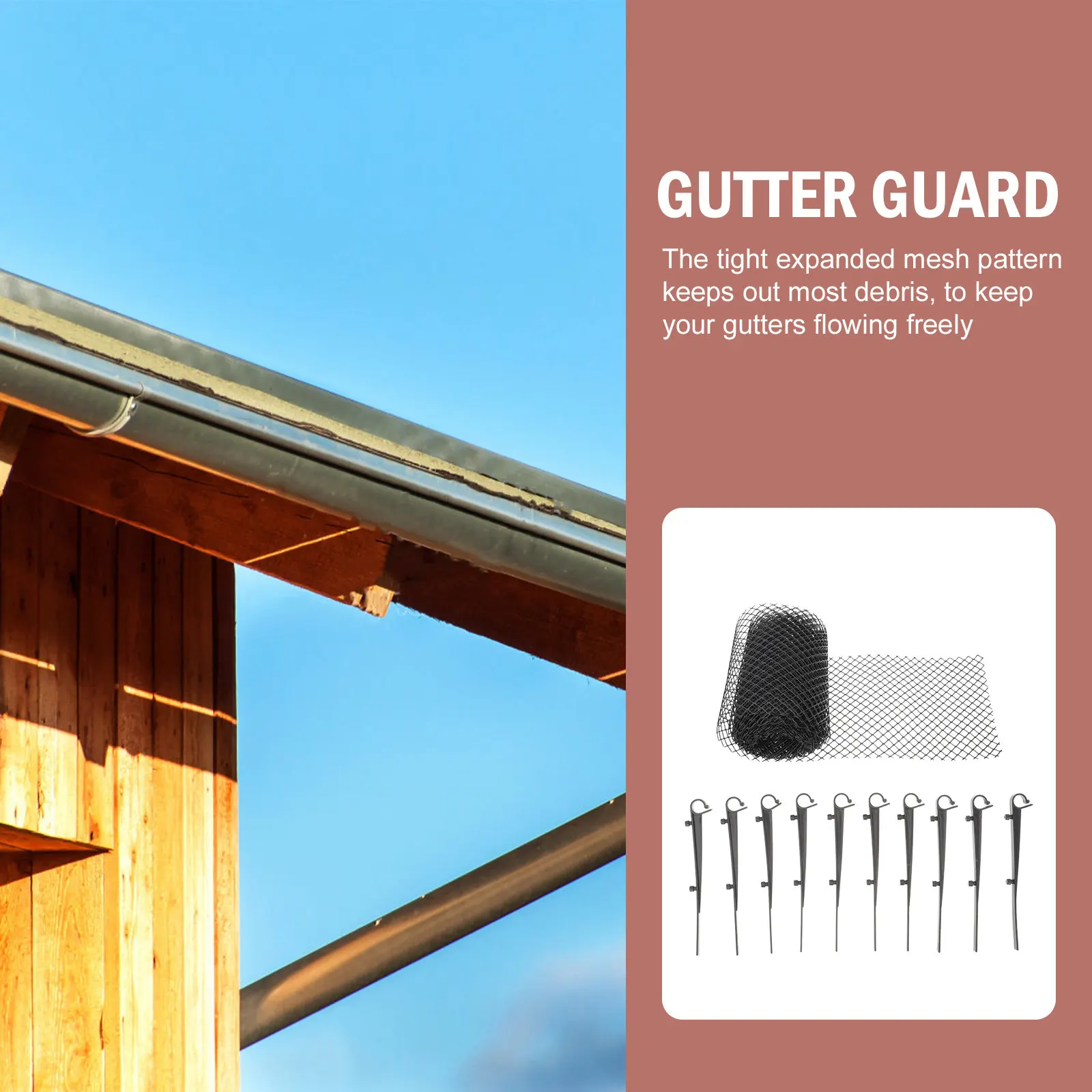 

Комплект пластиковых сеток-защит для водосточных желобов для сада и двора, от листьев и мусора, защитная крышка для водостока