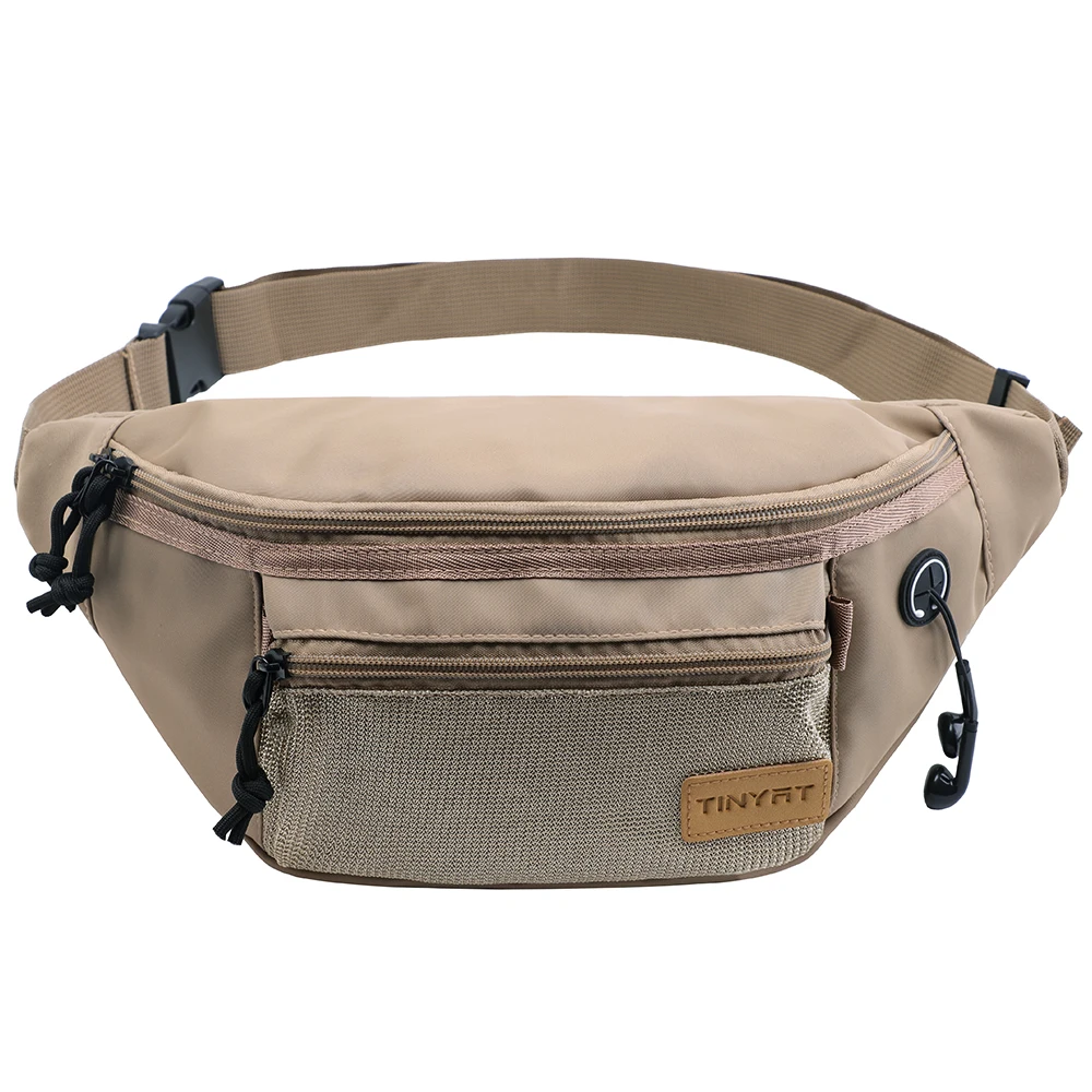 TINYAT Large Capacity Waist Bag Ladies Waterproof Fanny Pack Travel Man Belt Pouch Fashion Women Shoulder Bag Nylon Crossbody