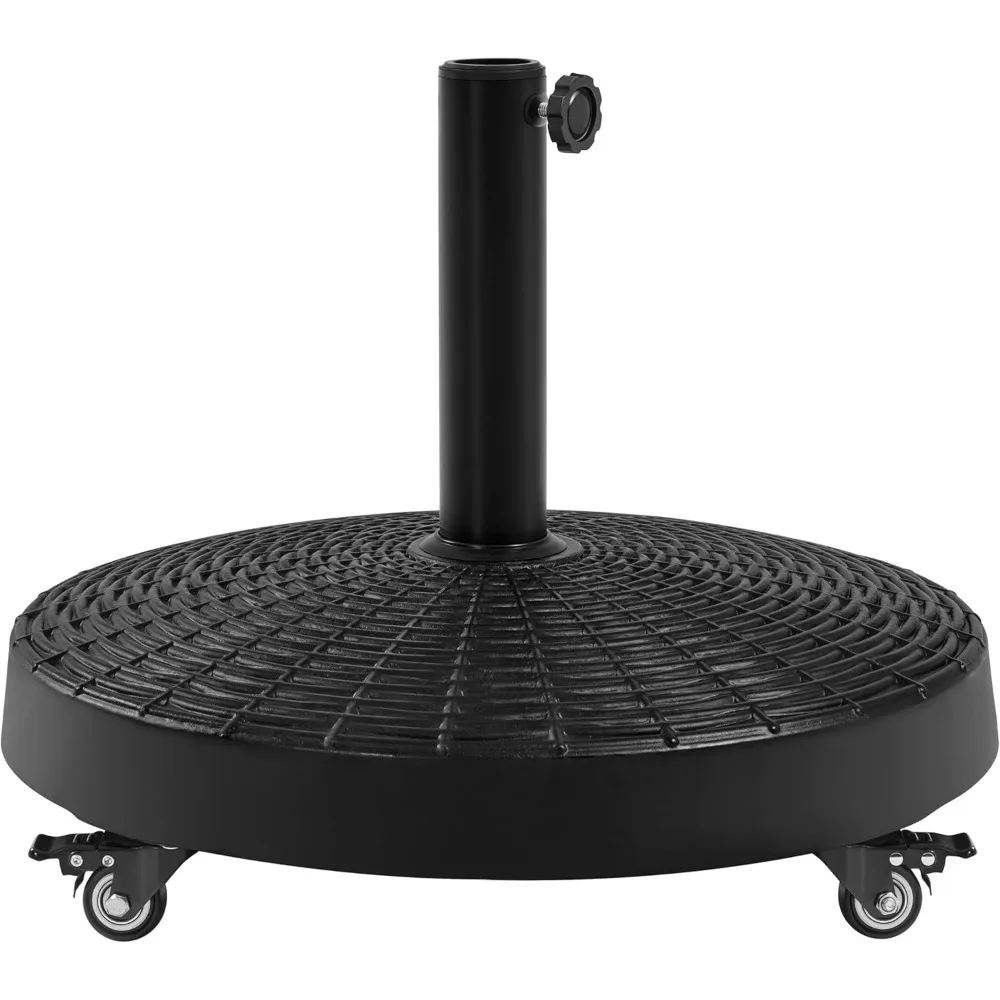 

20.5" 55.7lbs Patio Umbrella Base Self-Weight Heavy-Duty Resin Base Stand with Wheels for Outdoor Garden & Yard