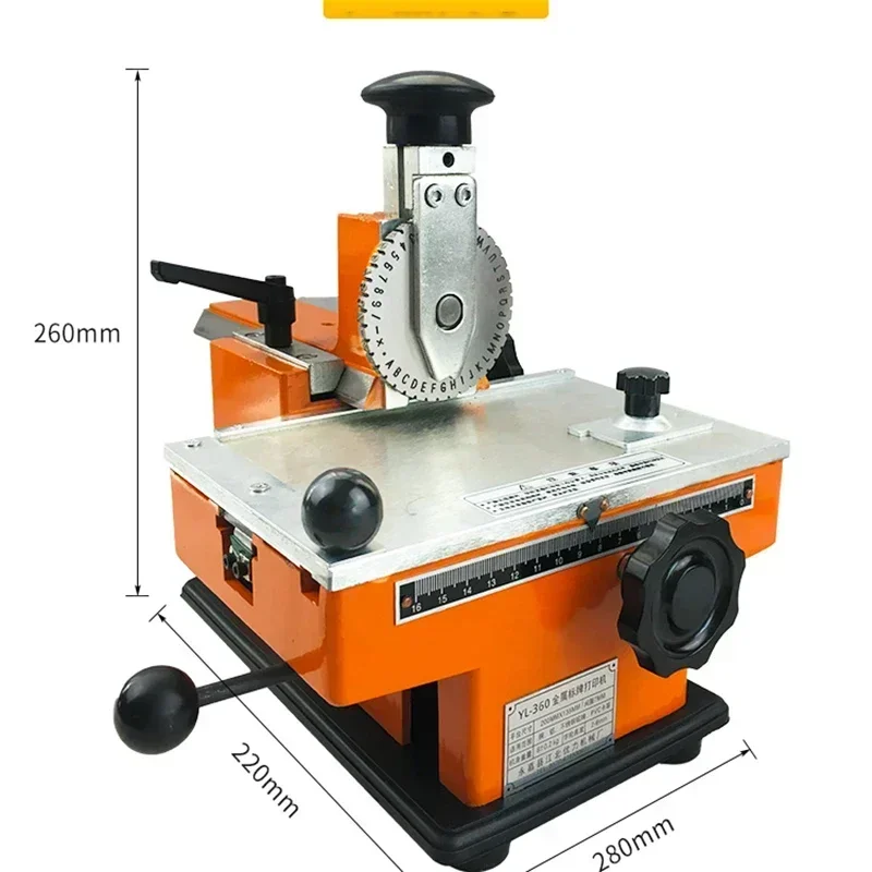 YL-360 Small Desktop Semi-Automatic Marking Machine Metal Nameplate Mosaic Carving Tool Sign Engraving Machine Printer